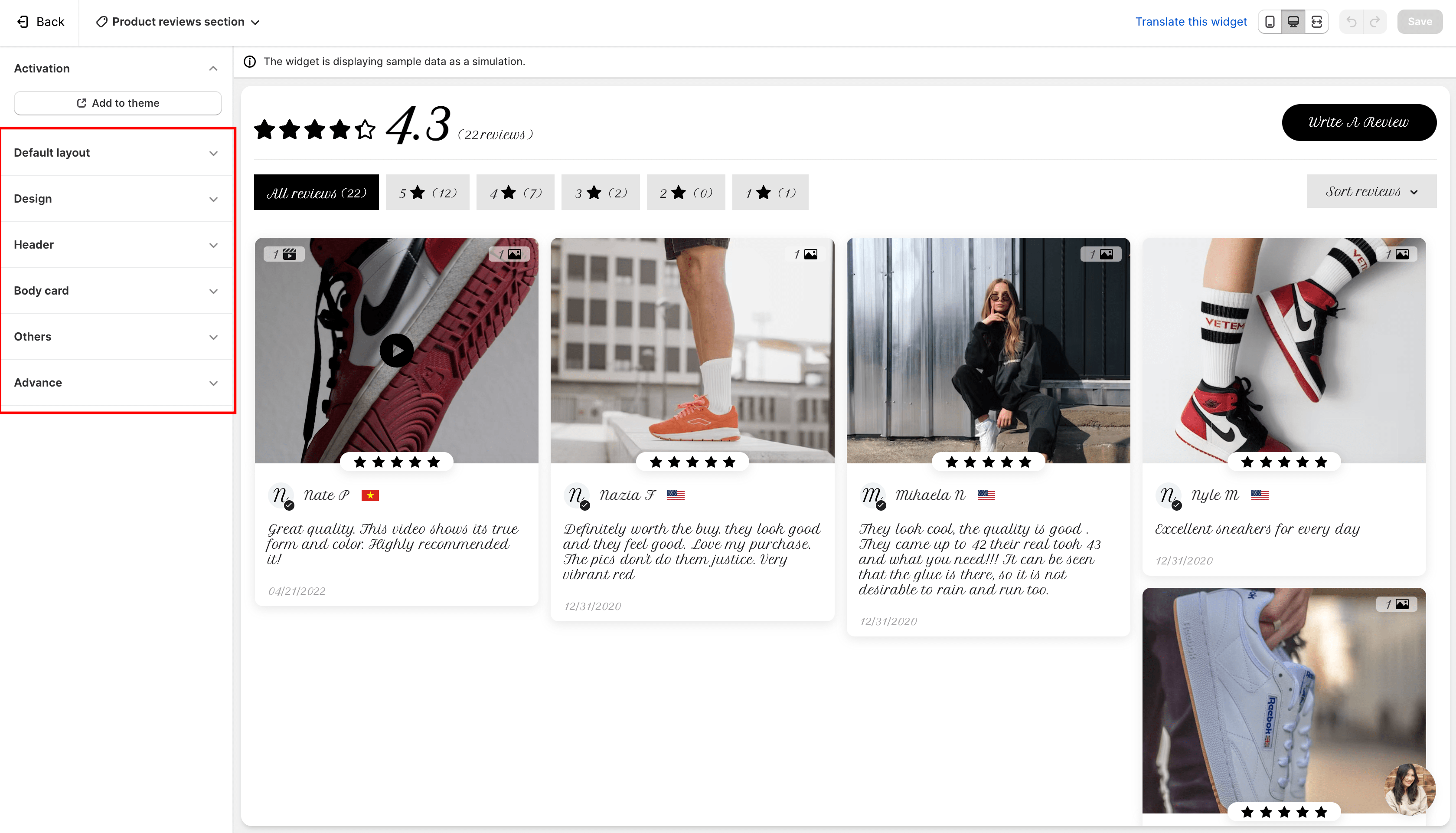 customize-review-section