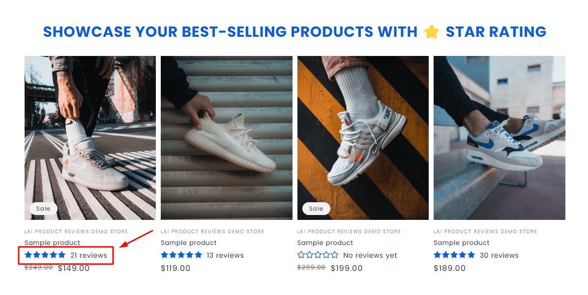 Show star rating on the collection page