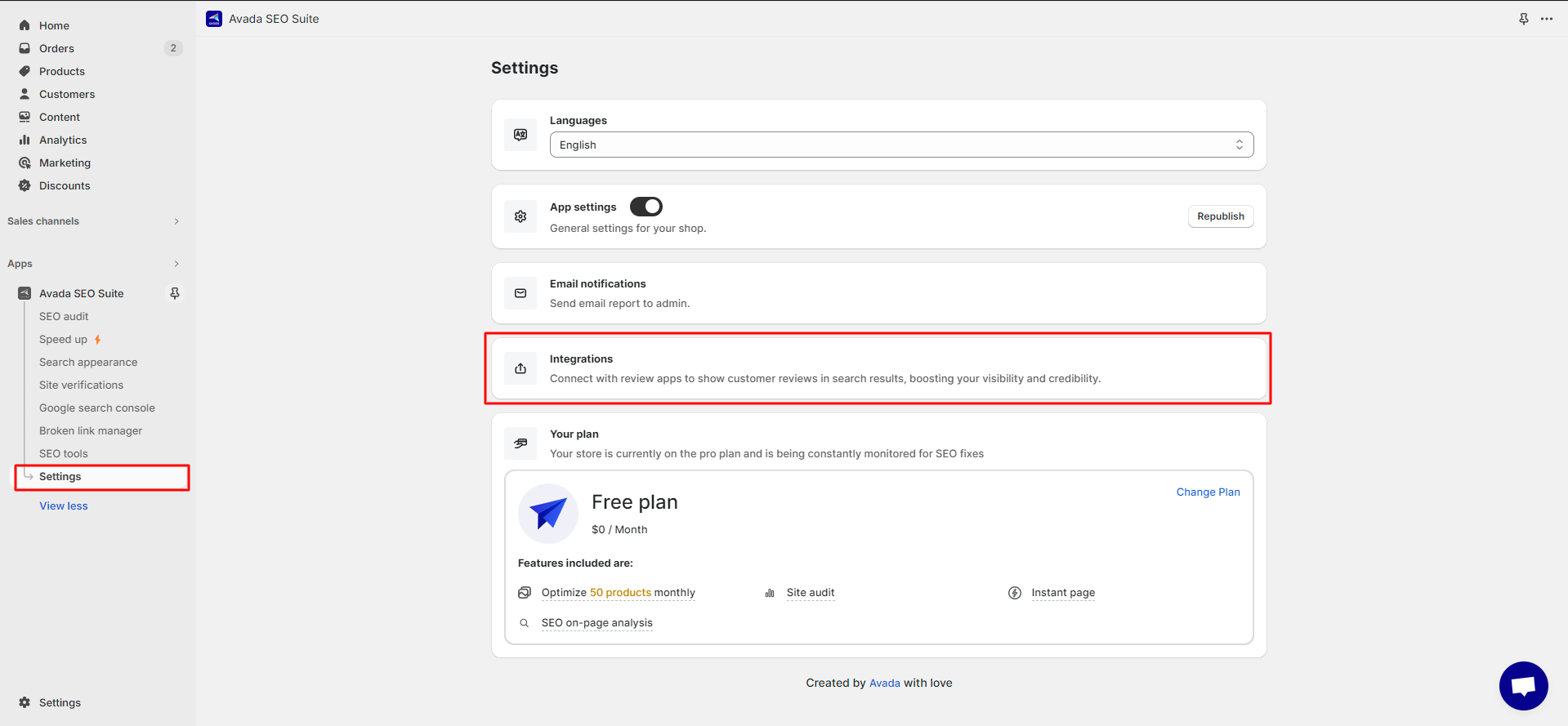 Open Avada SEO Integration