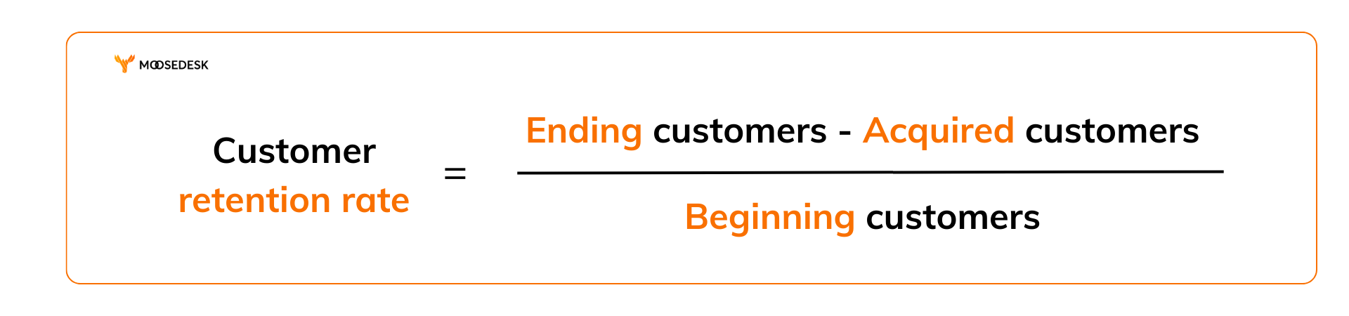 Customer retention rate formula